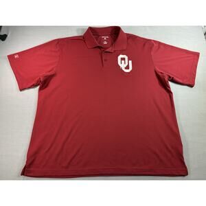 Antigua Oklahoma Sooners OU Embroidered Polo Shirt XL Red NCAA Golf Performance